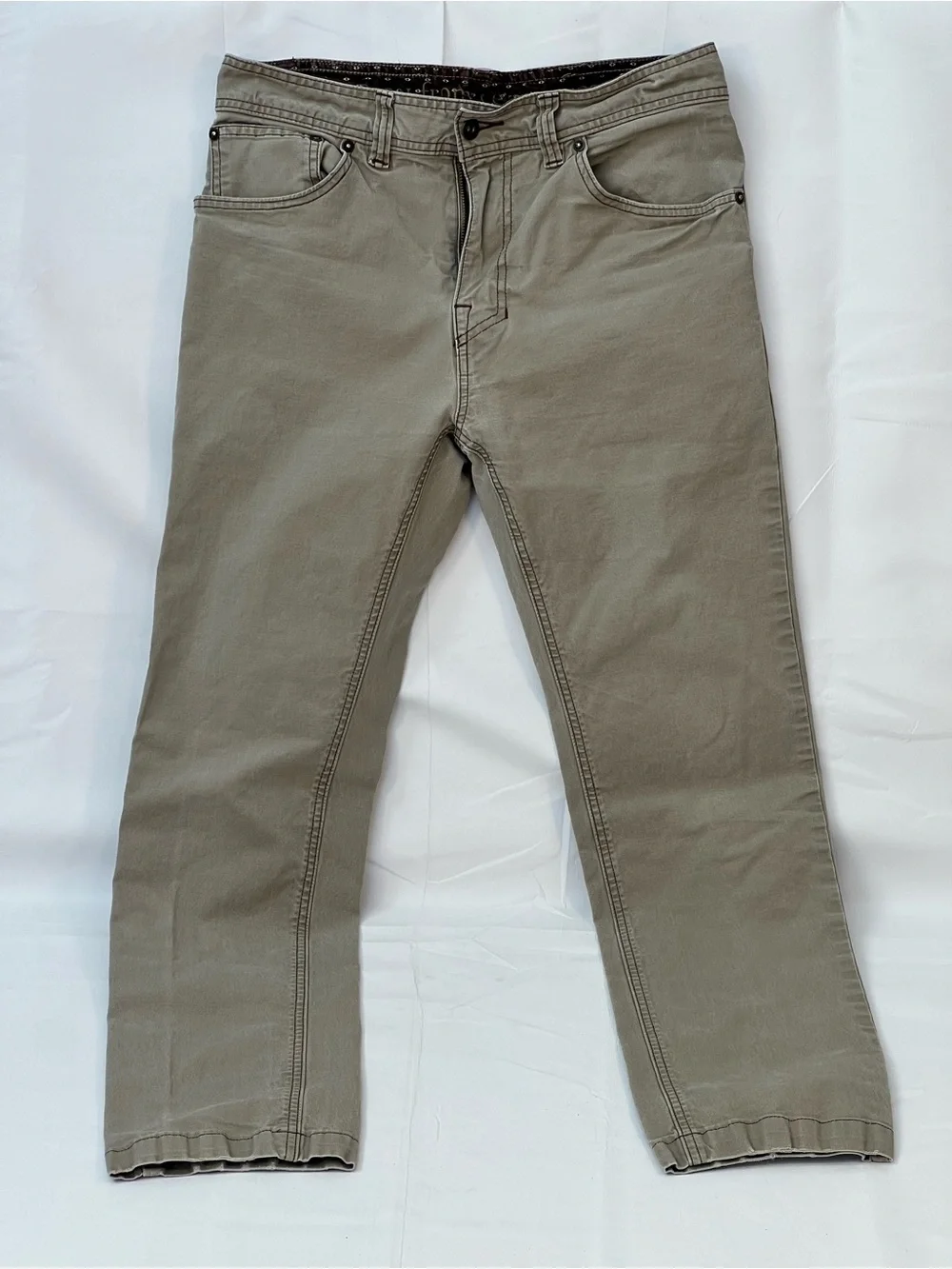 Prana Men's Slim Jeans in Taupe-Grey, 32 waist